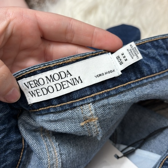 NWT Vero Moda Dark Blue Denim Button Up Front Skirt Size M - Picture 8 of 9